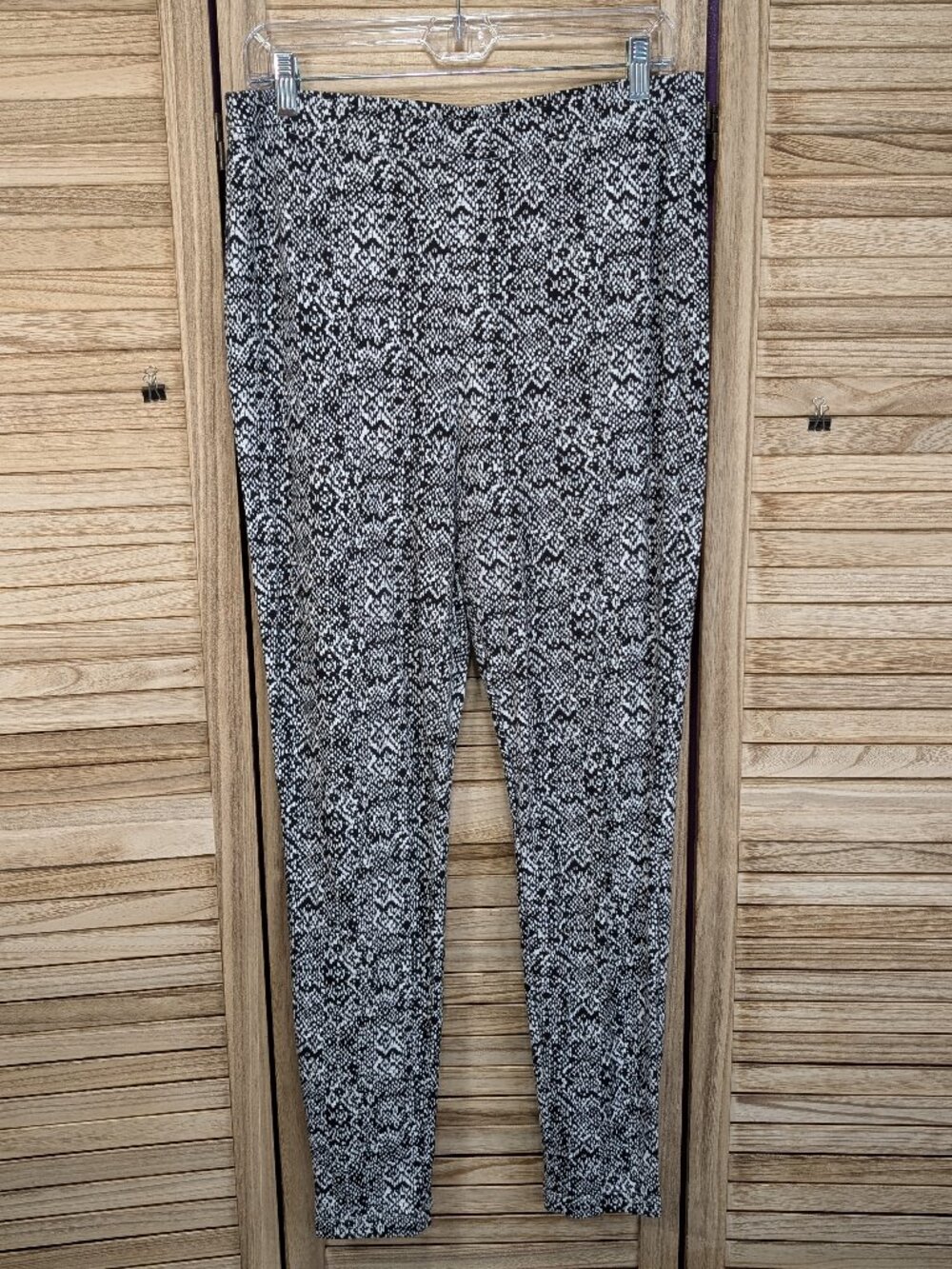 Fabulously Slimming by Chico's Women’s Black & White Printed Stretch Pants 2X